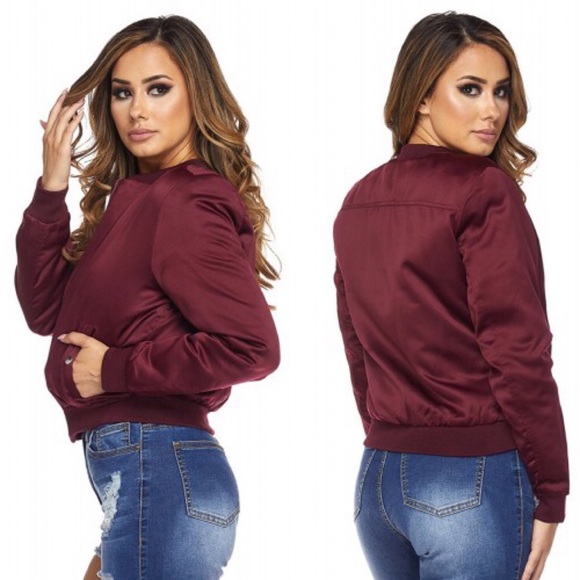 💥 CLEARANCE Quilted Satin Zip Front Bomber Jacket - Picture 3 of 8